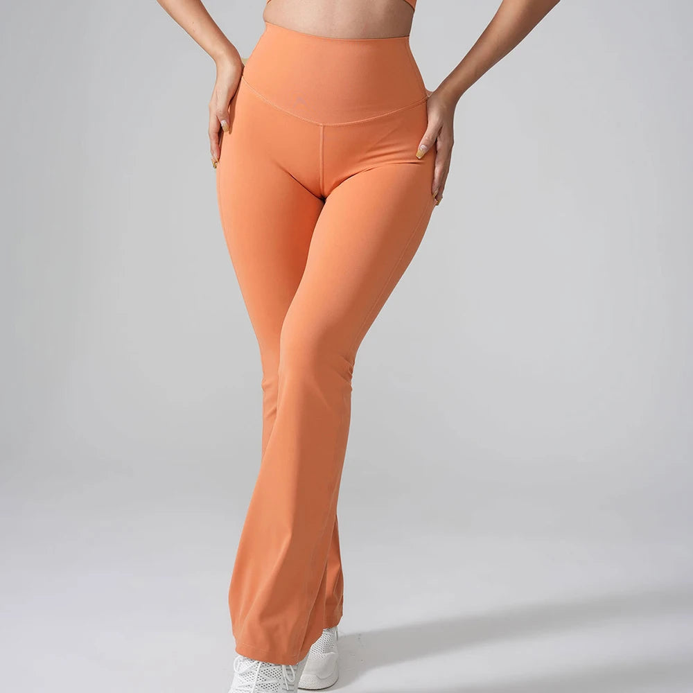 High-Waist Flared Fitness Leggings