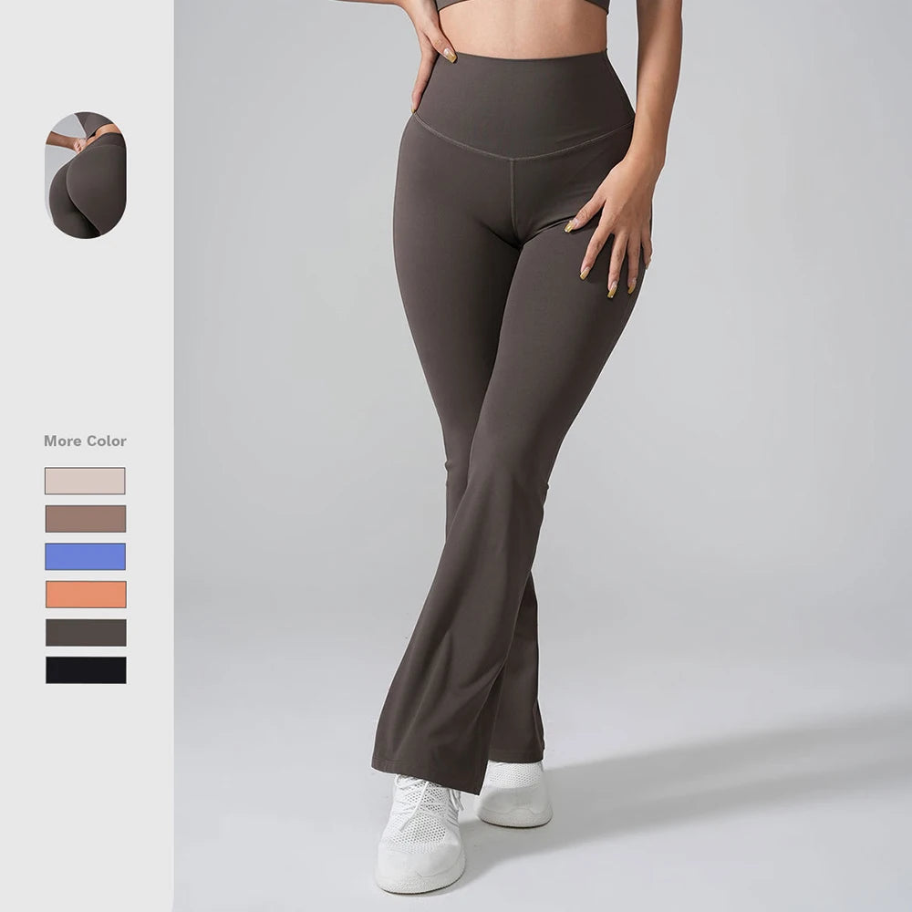High-Waist Flared Fitness Leggings