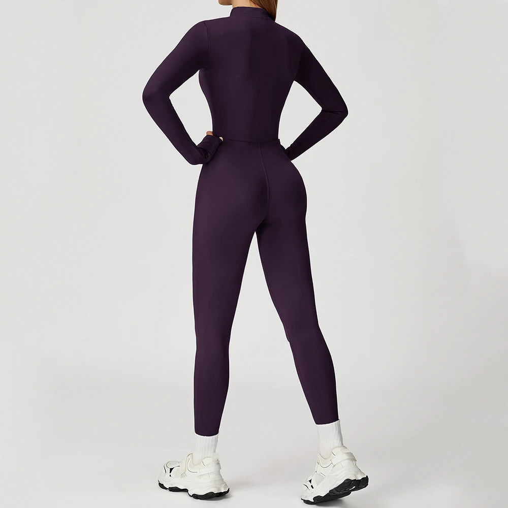 Thermal Long-Sleeve Zipper Jumpsuit
