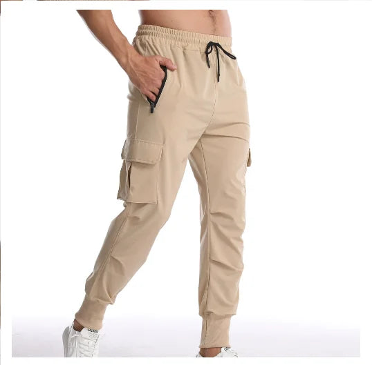 Large-Size Multi-Pocket Fitness Joggers