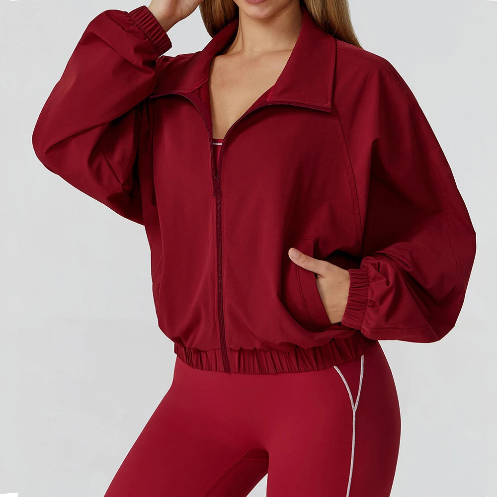 High-Elastic Yoga Jacket with Zipper