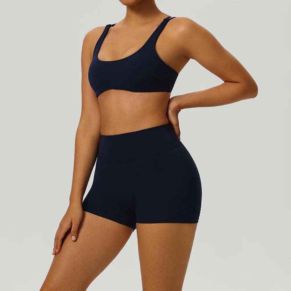 2-Piece Yoga Set with Shockproof Bra and Leggings
