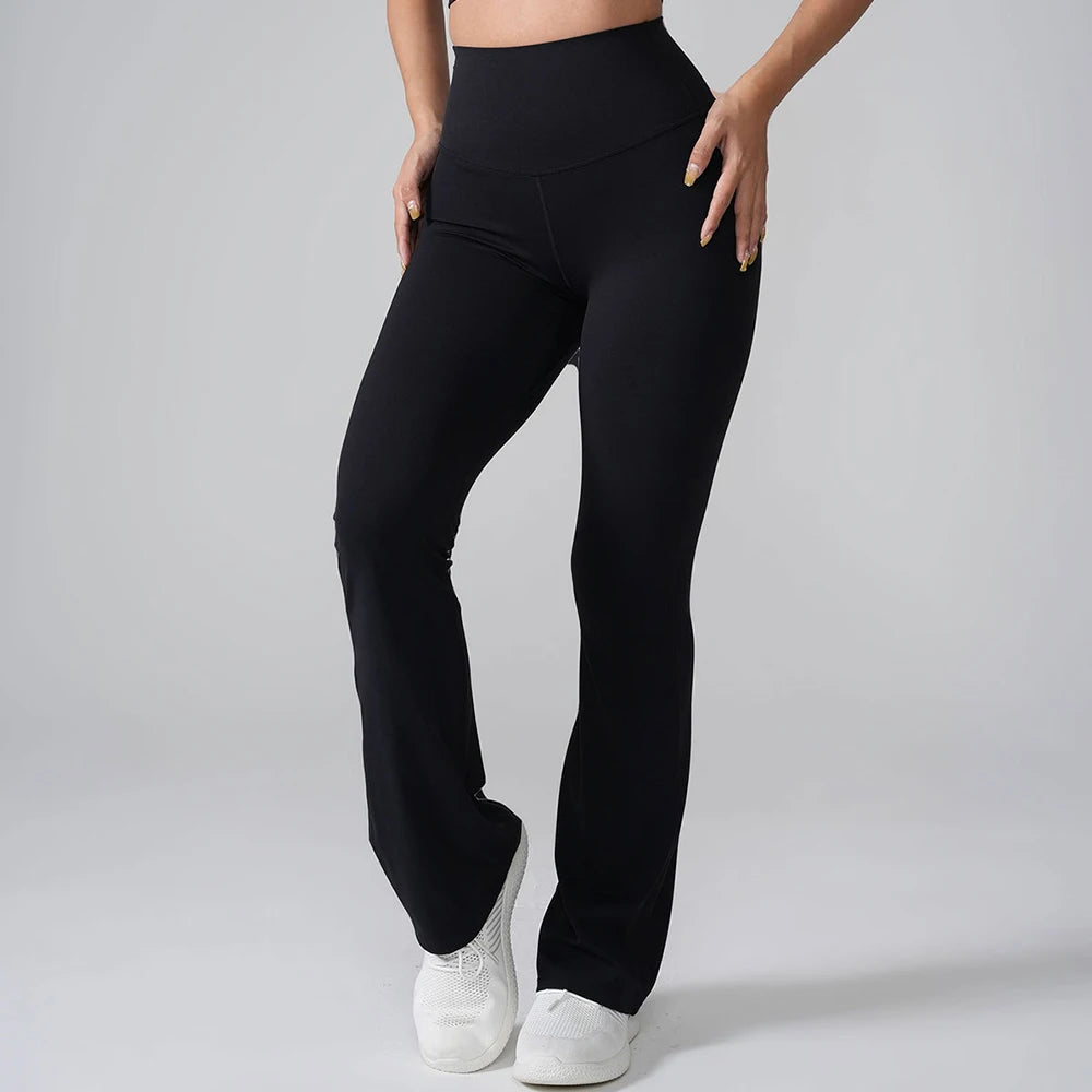 High-Waist Flared Fitness Leggings