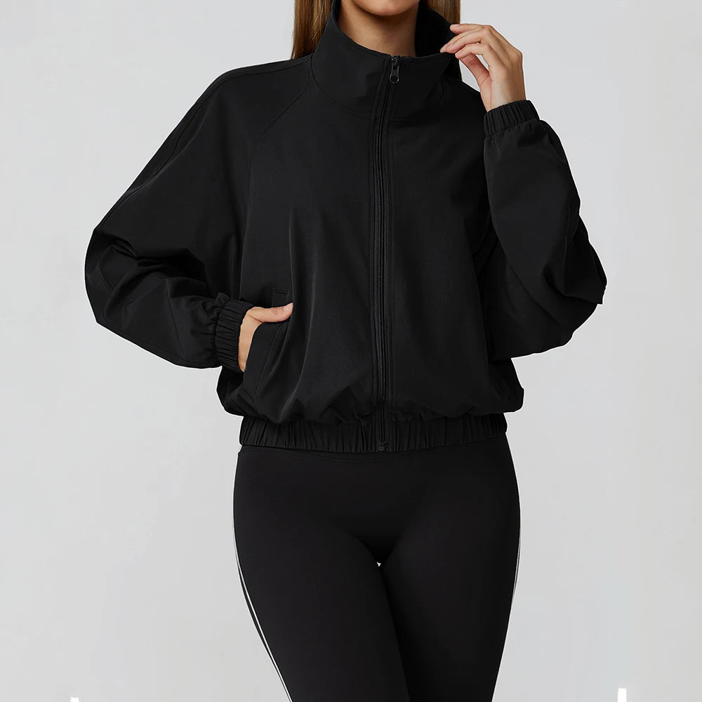 High-Elastic Yoga Jacket with Zipper