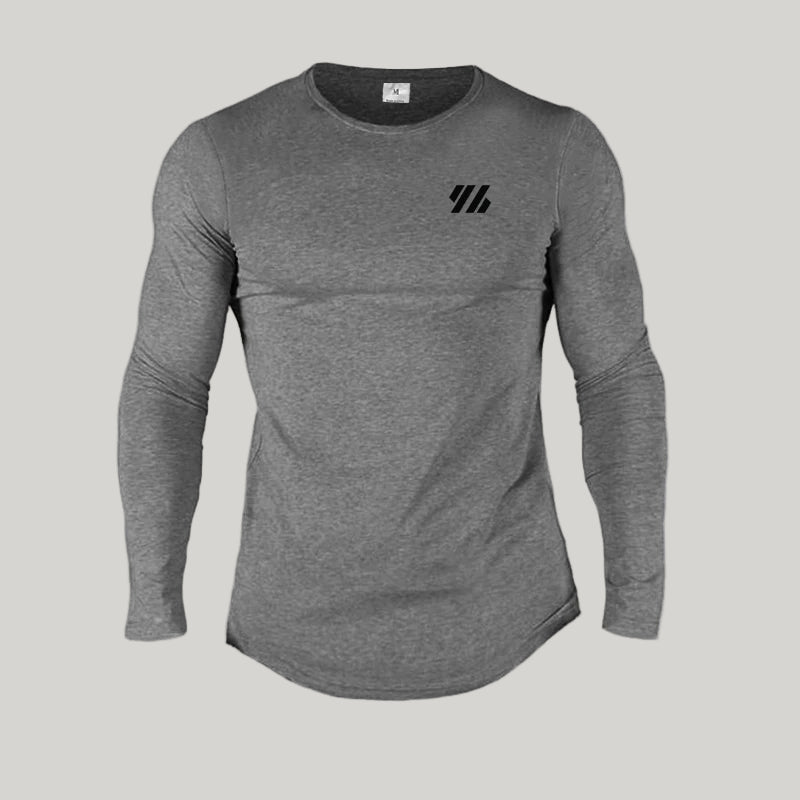 Slim-Fit Long Sleeve Cotton Sports T-Shirt