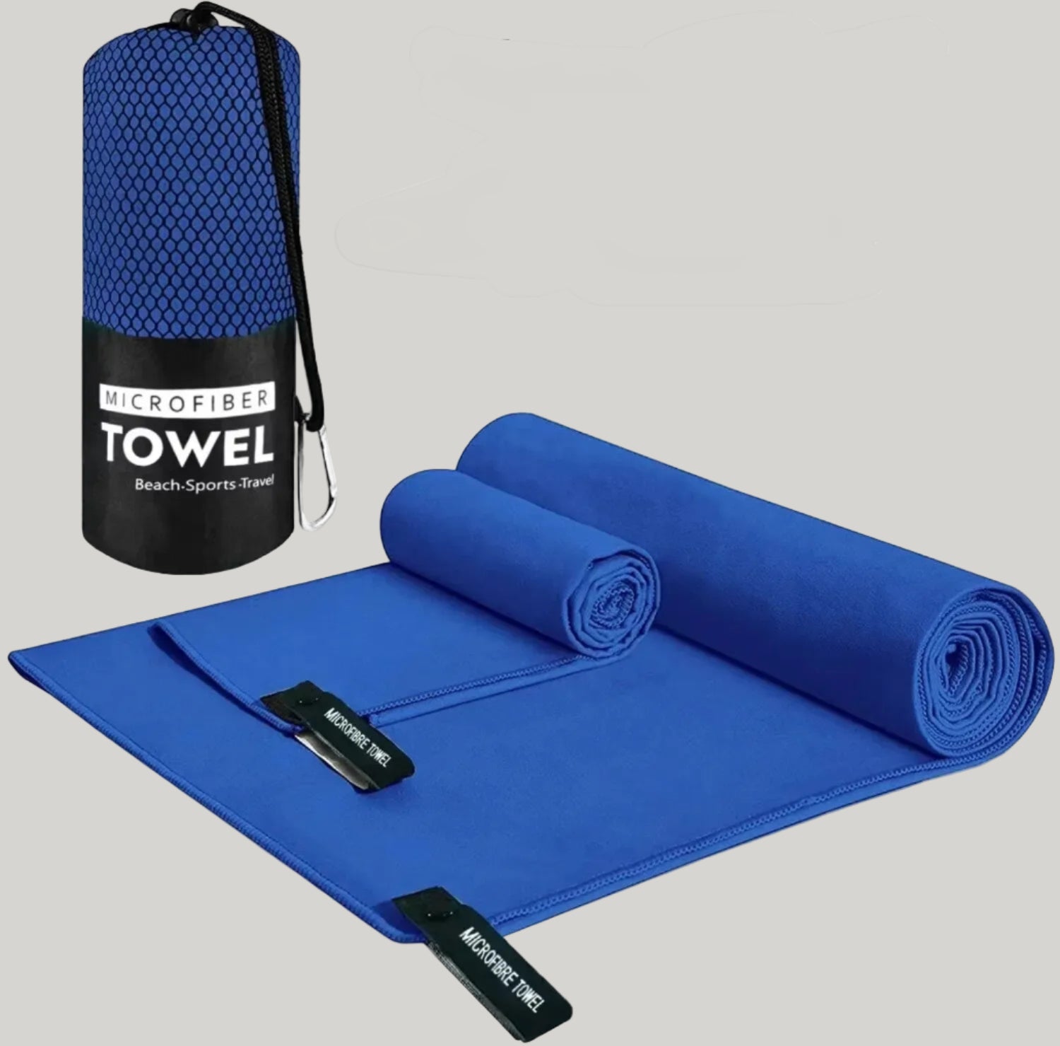 HOPESHINE 2-Pack Quick Dry Microfiber Sweat Towel – Grey, Compact For Travel