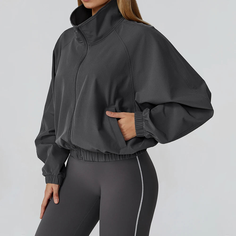 High-Elastic Yoga Jacket with Zipper