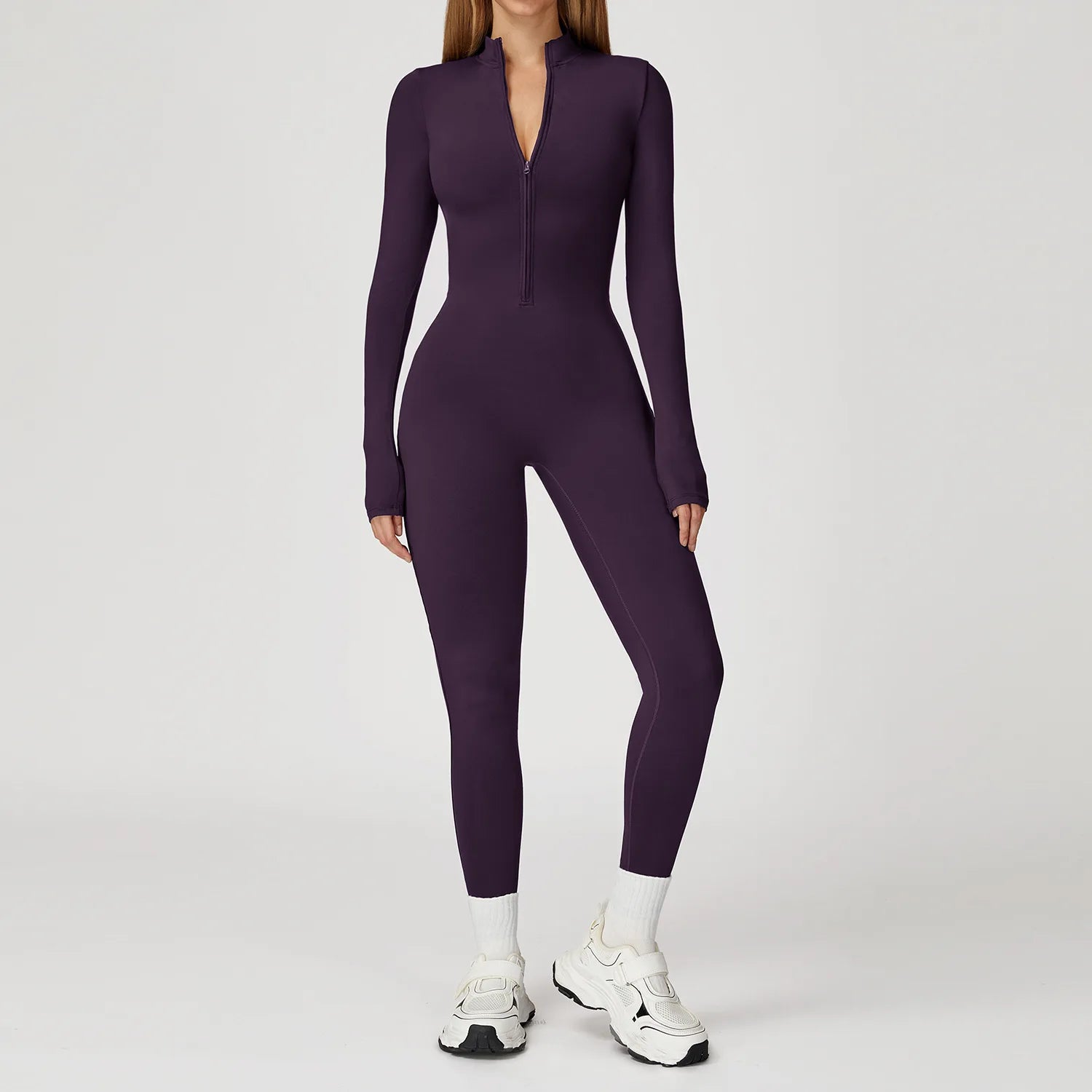 Thermal Long-Sleeve Zipper Jumpsuit