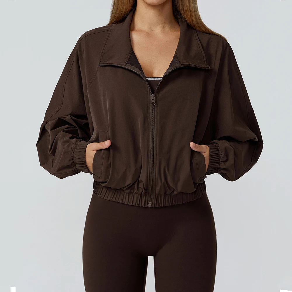 High-Elastic Yoga Jacket with Zipper