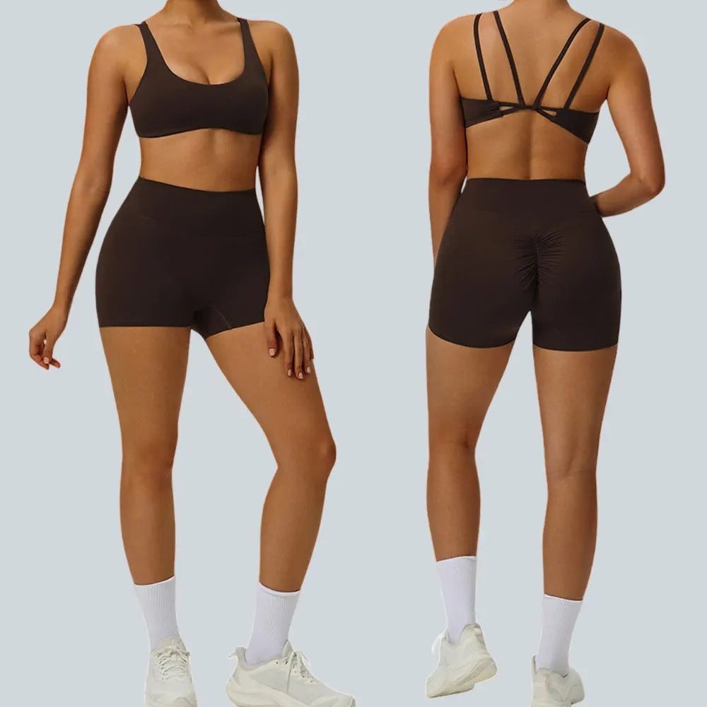 2-Piece Yoga Set with Shockproof Bra and Leggings