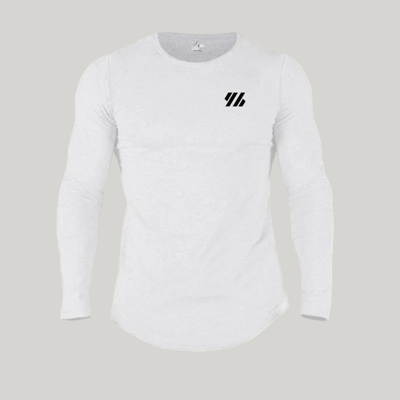 Slim-Fit Long Sleeve Cotton Sports T-Shirt
